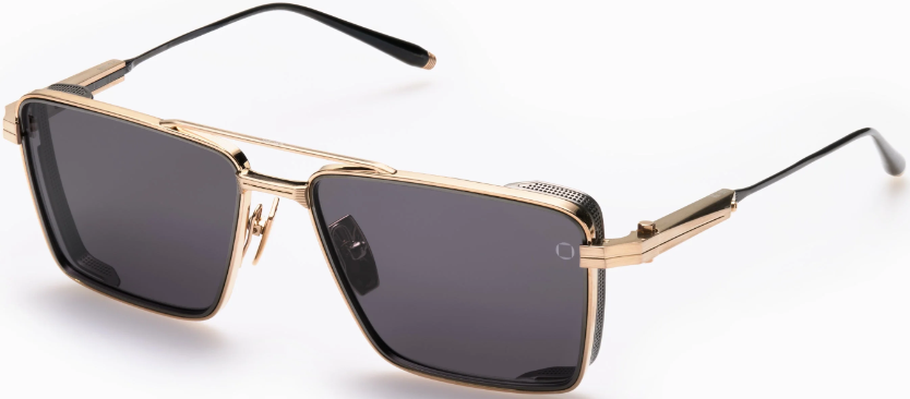 Alexander Daas - Akoni Sprint-A Sunglasses - Brushed 12k Gold - Dark Grey - Side View