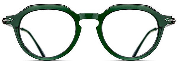 Alexander Daas - Matsuda M2057 Eyeglasses - Bottle Green & Brushed Silver - Front View