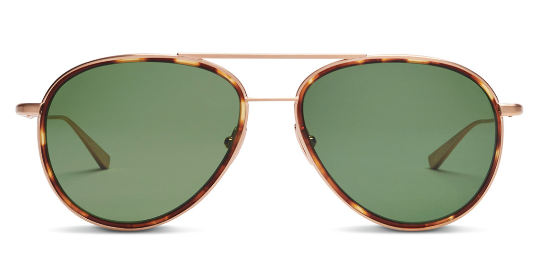 Alexander Daas - SALT Optics Columbia Sunglasses - Hone Gold Antique Leaves - Front View