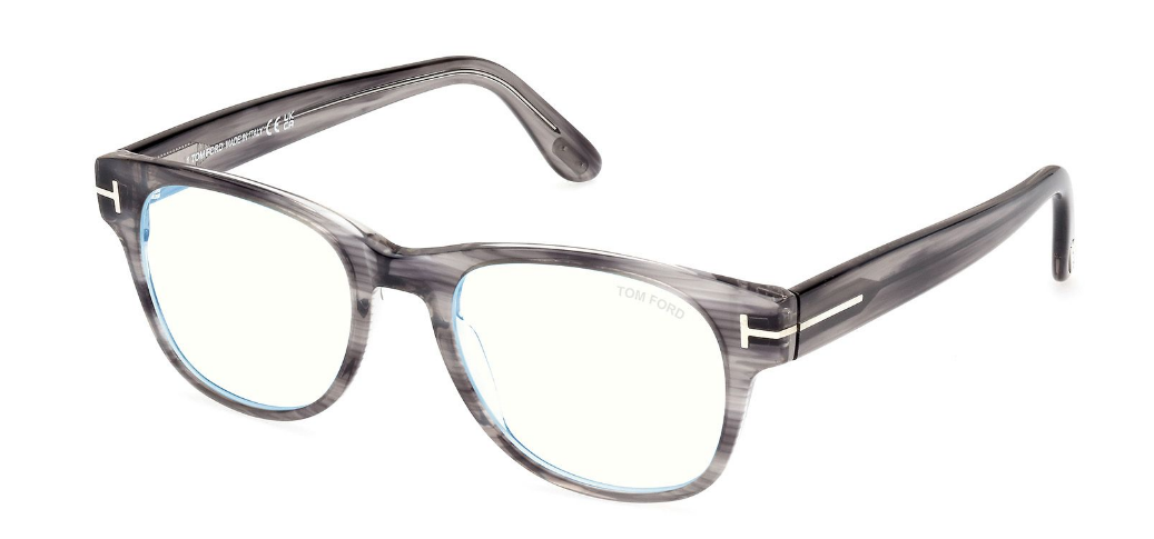 Alexander Daas - Tom Ford FT5898-BV Eyeglasses - Grey Stripe - Side View