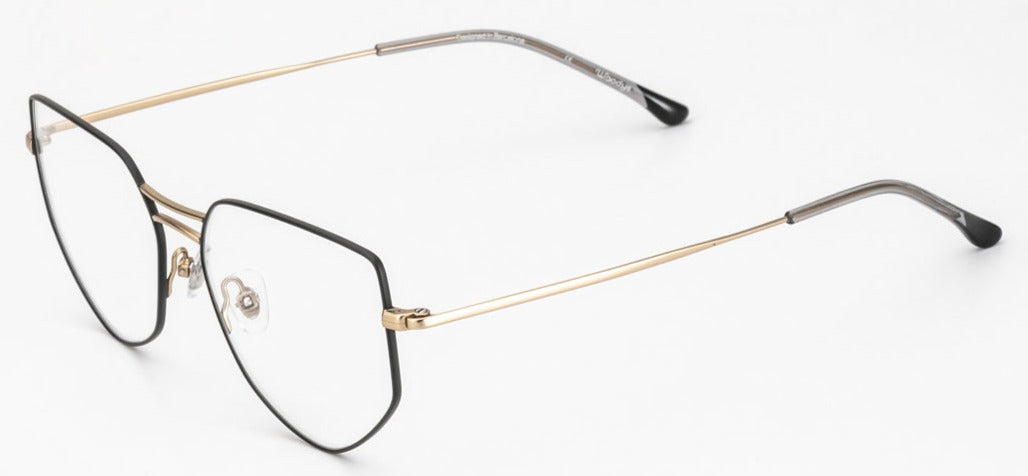 Alexander Daas - Woodys Myriad Eyeglasses - Black & Gold - Side View