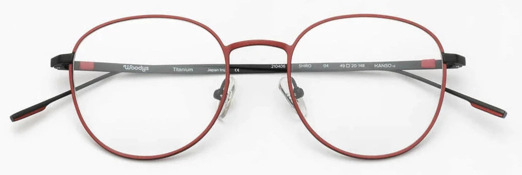 Alexander Daas - Woodys Shiro Eyeglasses - Matte Red & Black - Front View
