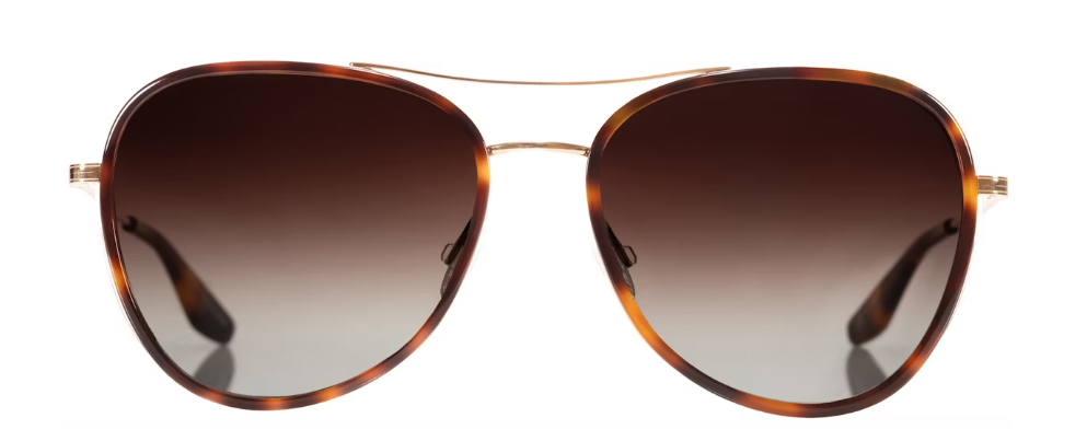 Alexander Daas - Barton Perreira Gesner Sunglasses - Mahogany Blonde Laminate & Rose Gold - Smokey Topaz - Front View