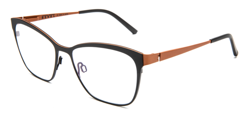 Alexander Daas - Bevel Petra Eyeglasses - Black Windsor Tan - Side View