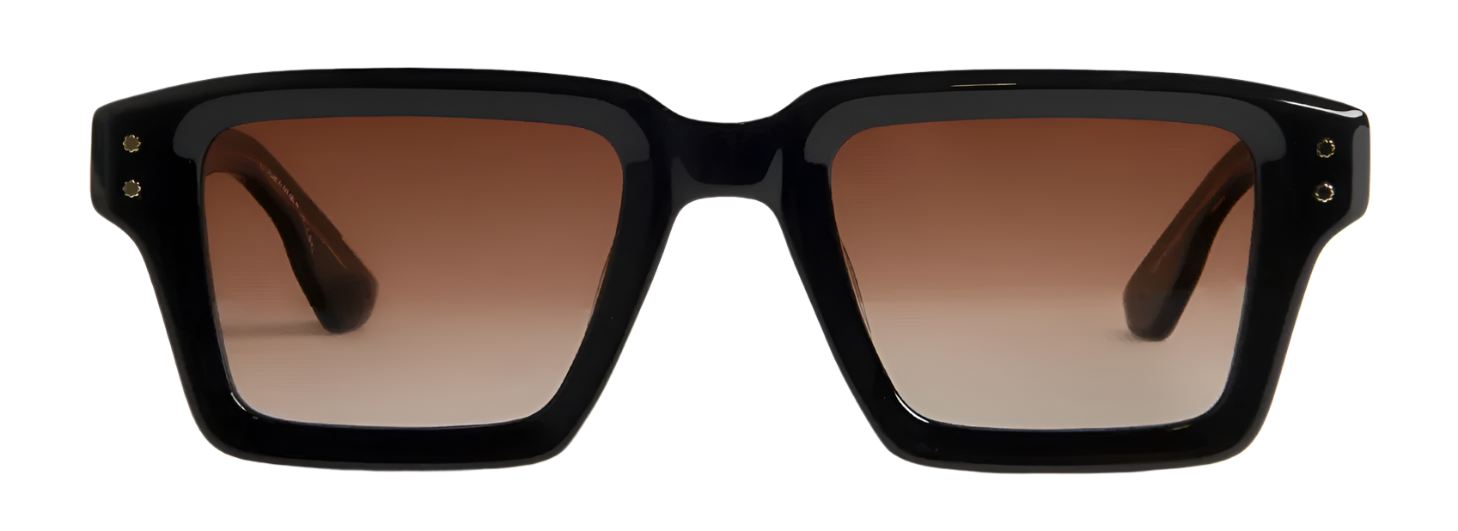 Alexander Daas - Krewe Carter Sunglasses - Black - Polar Black Tea Gradient - Front View