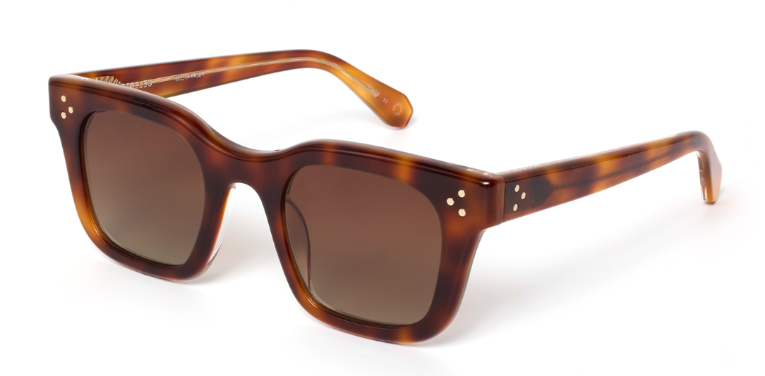Alexander Daas - Krewe Celeste Sunglasses - Maple and Crystal - Brown Polar - Side View