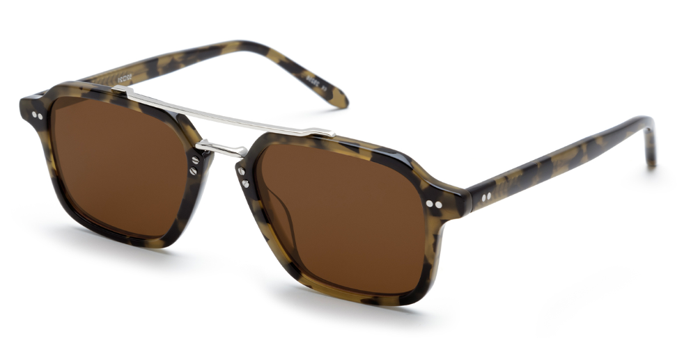 Alexander Daas - Krewe Colton Sunglasses - Tortuga Silver - Amber - Side View