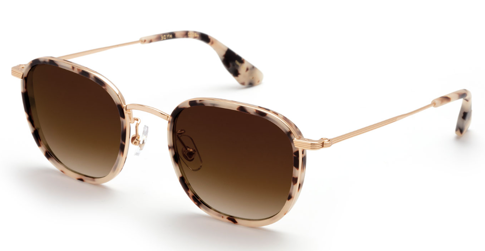 Alexander Daas - Krewe Hyde Sunglasses - 18K Matte Oyster - Amber Gradient - Side View