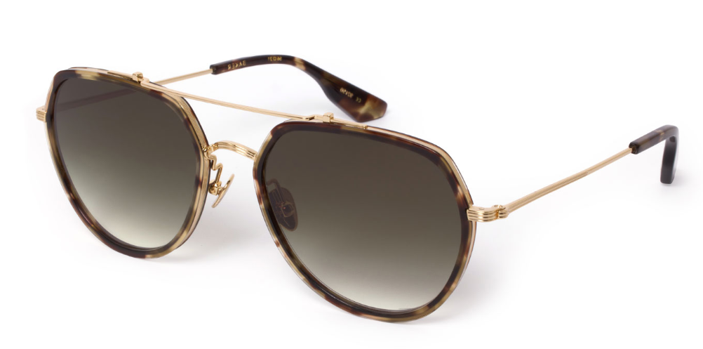 Alexander Daas - Krewe Baker Sunglasses - 12K Pantagonian - Dark Green Gradient - Side View