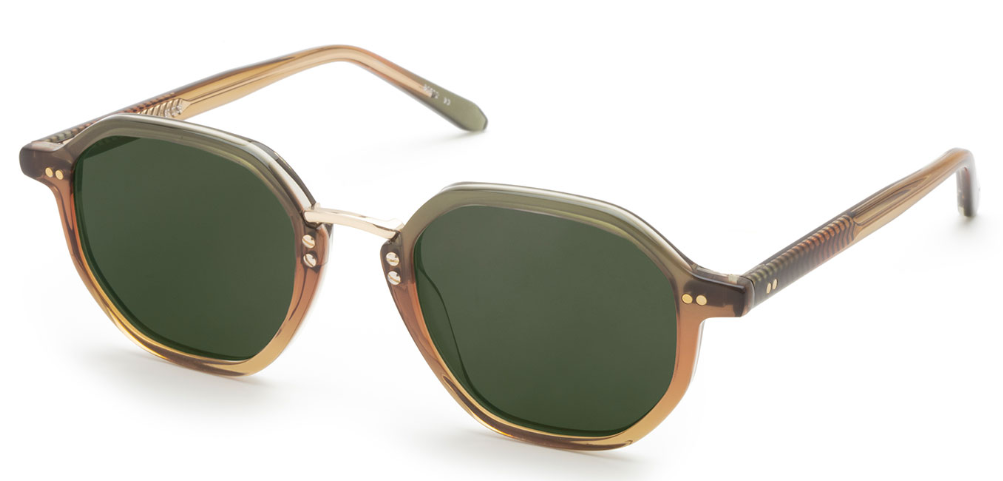 Alexander Daas - Krewe Dakota Sunglasses - Wasabi 12K - Dark Green - Side View