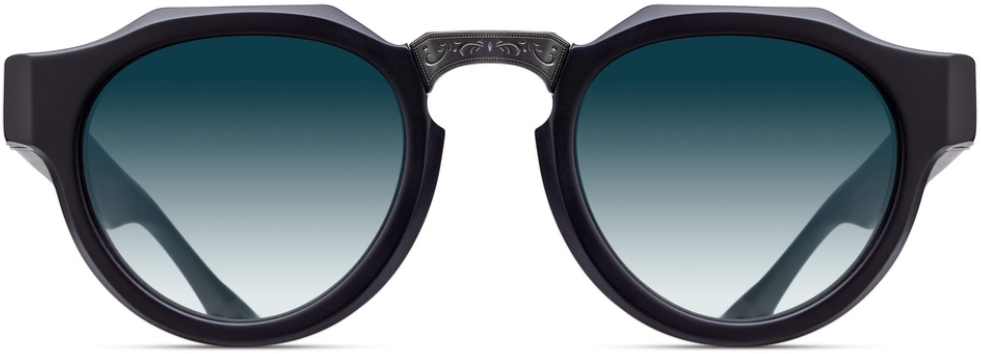 Alexander Daas - Matsuda M1037 Sunglasses - Matte Black - Blue Gradient - Front View