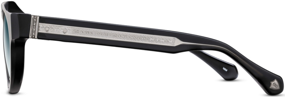 Alexander Daas - Matsuda M1037 Sunglasses - Matte Black - Blue Gradient - Side View