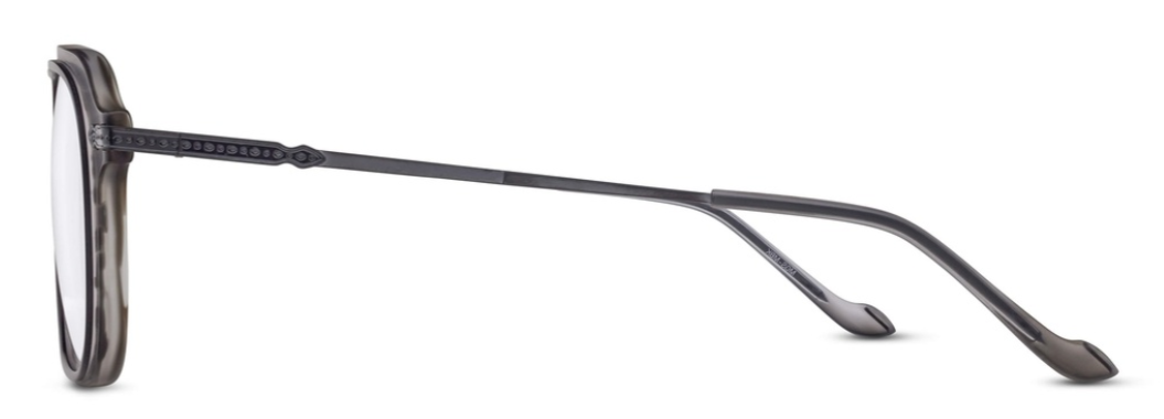Alexander Daas - Matsuda M2062 Eyeglasses - Matte Grey Stone Matte Black - Side View