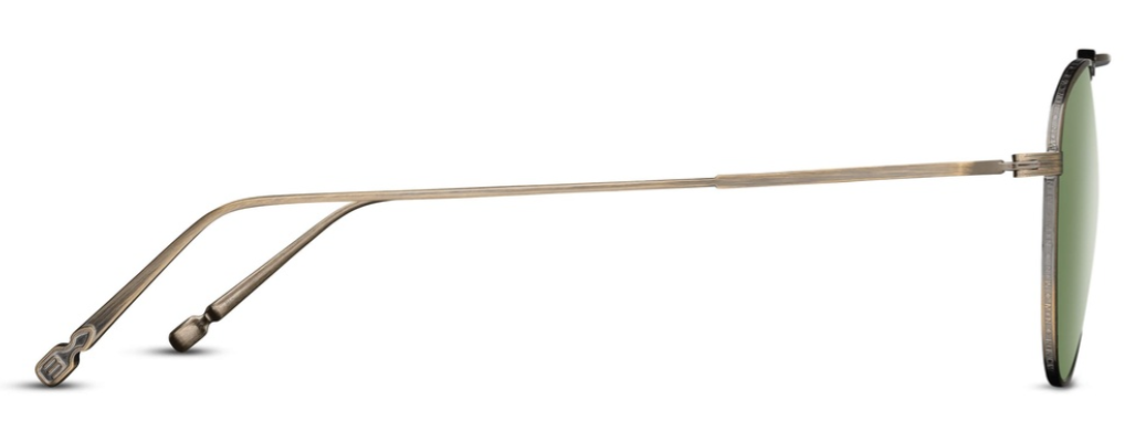 Alexander Daas - Matsuda M3130 Sunglasses - Antique Gold - Sage Green - Side View
