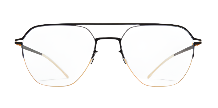 Alexander Daas - Mykita Imba Eyeglasses - Gold Jet Black - Front View