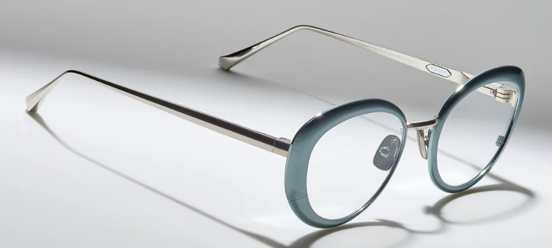 Alexander Daas - Press Bel Air Eyeglasses - ST006 Nassau Blue Platinum - Side View