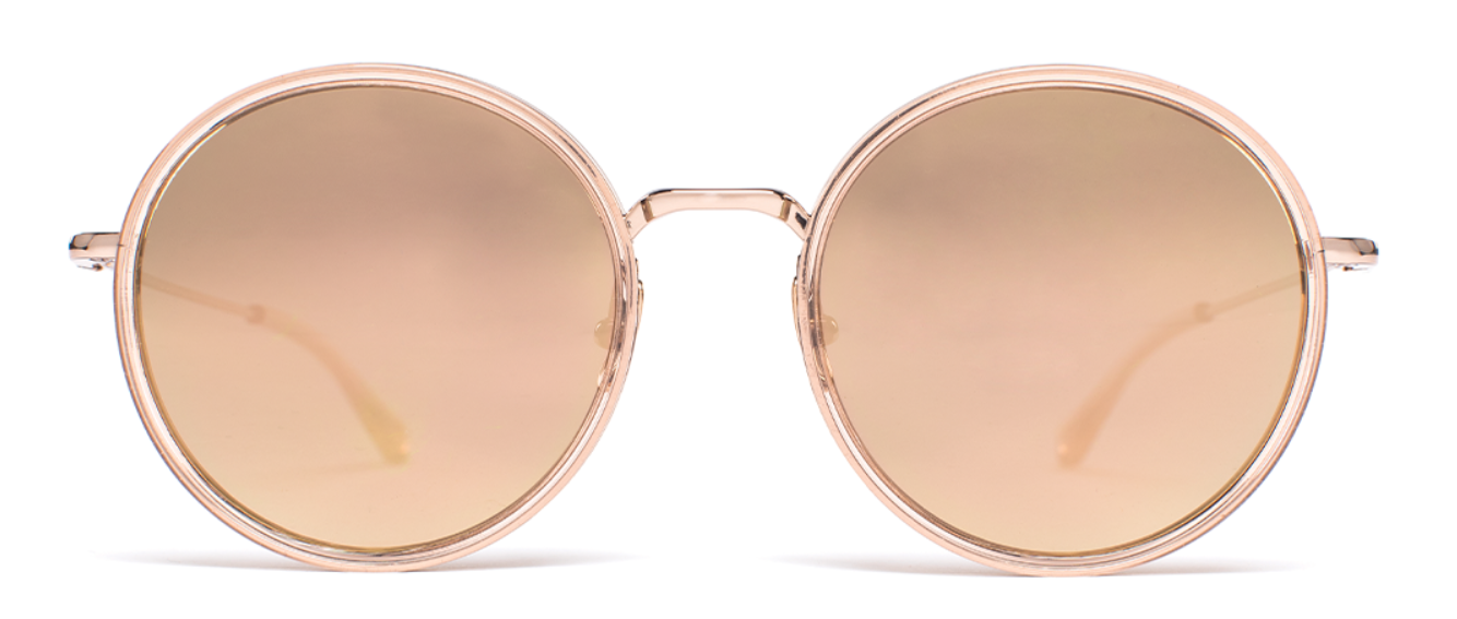 Alexander Daas - Salt Optics Audrey Sunglasses - Rose Gold - Double Mirror Rose - Front View