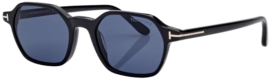 Alexander Daas - Tom Ford Joey FT1301 Sunglasses - 01V Shiny Black - Blue - Side View