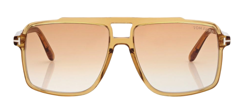 Alexander Daas - Tom Ford Kemp FT1177 Sunglasses - 39F Shiny Yellow - Light Brown Gradient - Front View