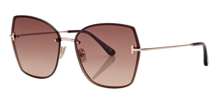 Alexander Daas - Tom Ford Nickie FT1107 Sunglasses - 28F Rose Gold - Brown Gradient - Side View