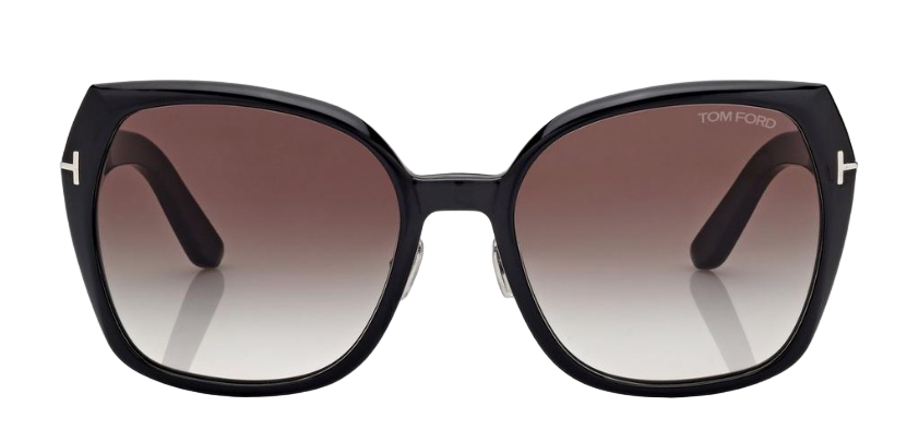 Alexander Daas - Tom Ford Plum FT1223 Sunglasses - 01B Shiny Black - Brown Gradient - Front View