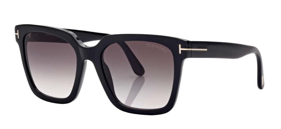 Alexander Daas - Tom Ford Selby FT0952 Sunglasses - 01D Shiny Black - Polar Grey Gradient - Side View