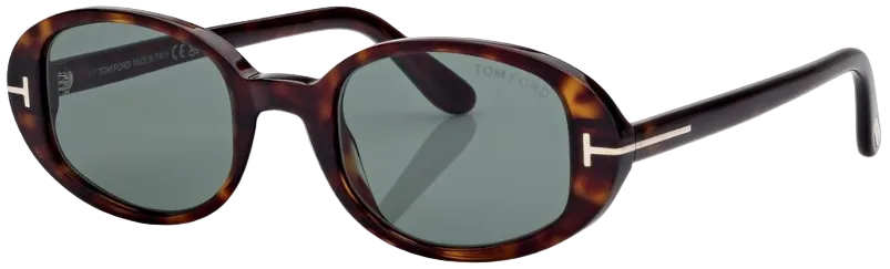 Alexander Daas - Tom Ford Iggy FT1364 Sunglasses - 52N Dark Havana - Green - Side View