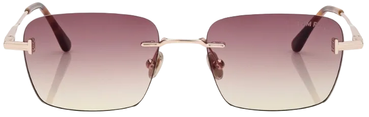 Alexander Daas - Tom Ford Jake FT1354 Sunglasses - 28Z Rose Gold - Brown Gradient - Front View