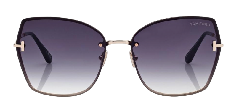 Alexander Daas - Tom Ford Nickie FT1107 Sunglasses - 28B Rose Gold - Grey Gradient - Front View