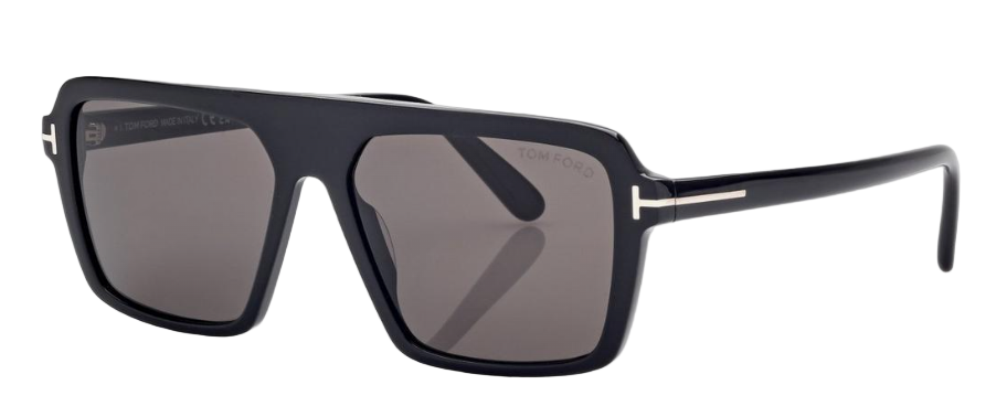 Alexander Daas - Tom Ford Vincent FT1176 Sunglasses - 01A Shiny Black - Grey - Side View