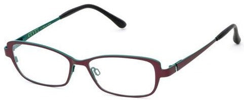 Alexander Daas - Bevel Rotoonda Eyeglasses - Purple & Dark Green - Side View