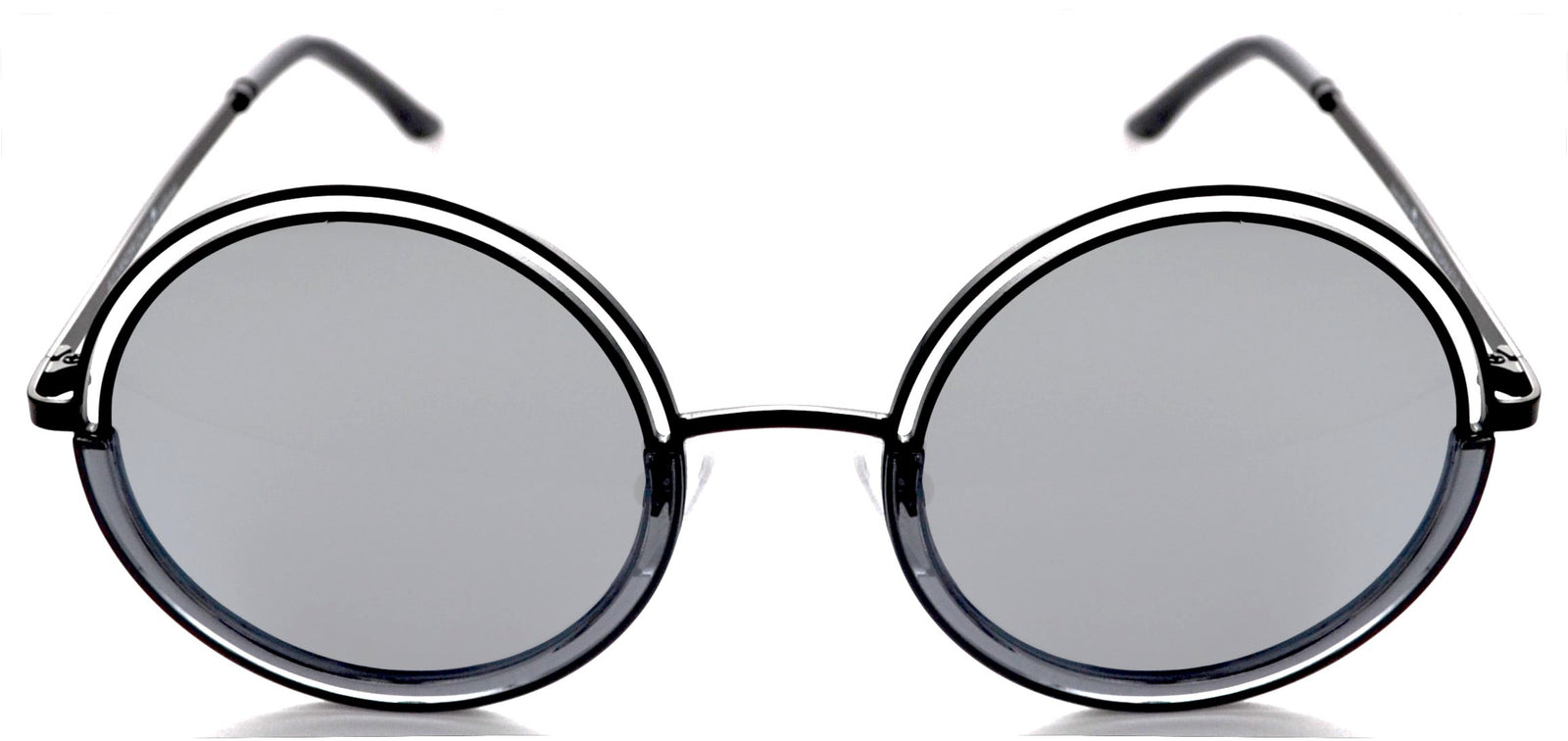 Alexander Daas - California Hollywood 307E1 Sunglasses - Gunmetal & Silver Flash - Front View