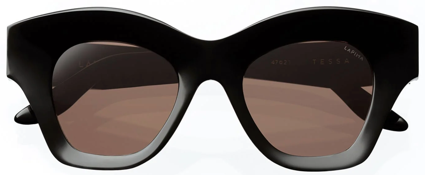 Alexander Daas - Lapima Tessa Sunglasses - Black Solid & Solid Brown - Front View
