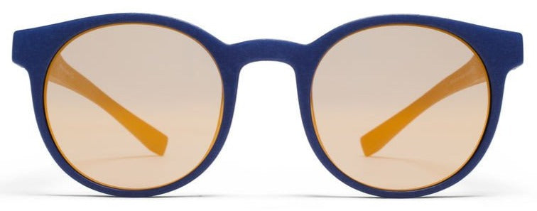 Alexander Daas - Mykita Mylon Omega Sunglasses - Navy Blue & Gold Flash - Front View