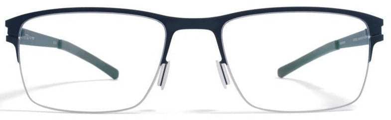 Alexander Daas - Mykita Ted Eyeglasses - Silver & Navy - Front View