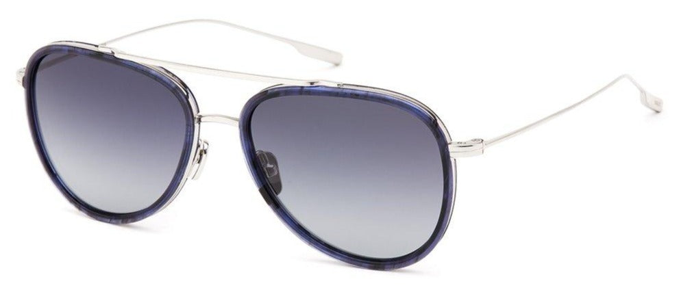 Alexander Daas - SALT Optics Paragon Sunglasses - Traditional Silver & Vintage Indigo - Side View