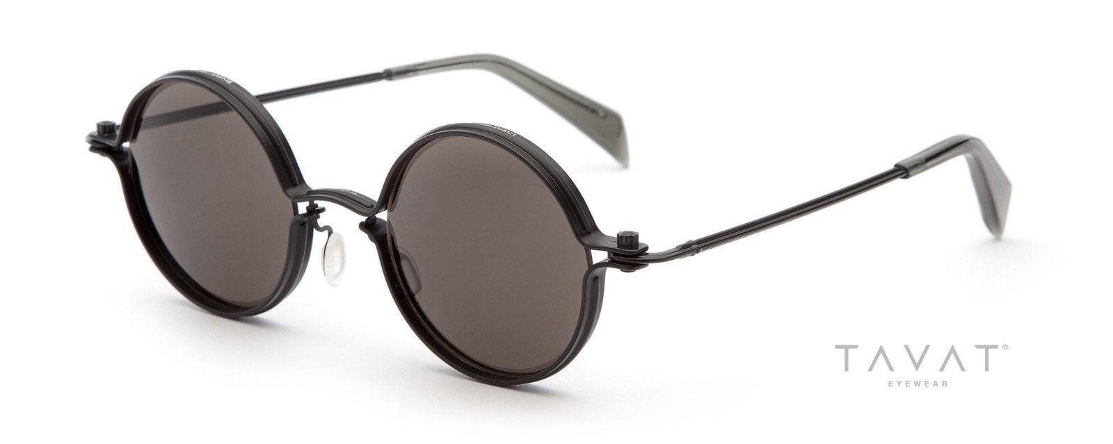 Alexander Daas - Tavat Soupcan Round M SC001 Sunglasses - Black Chrome & Grey - Side View