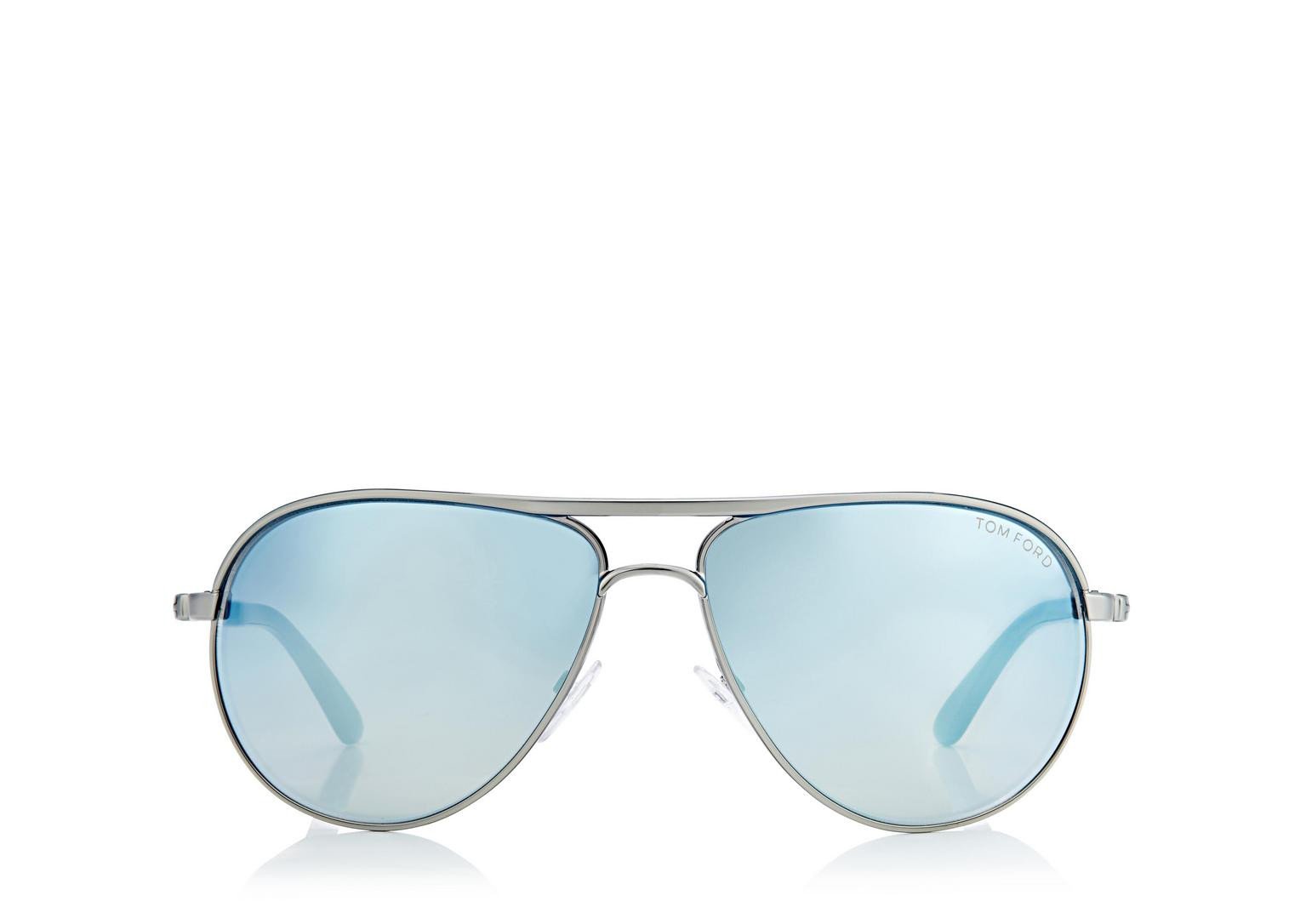 Alexander Daas - Tom Ford Marko Aviator FT0144 Sunglasses - Light Ruthenium - Front View