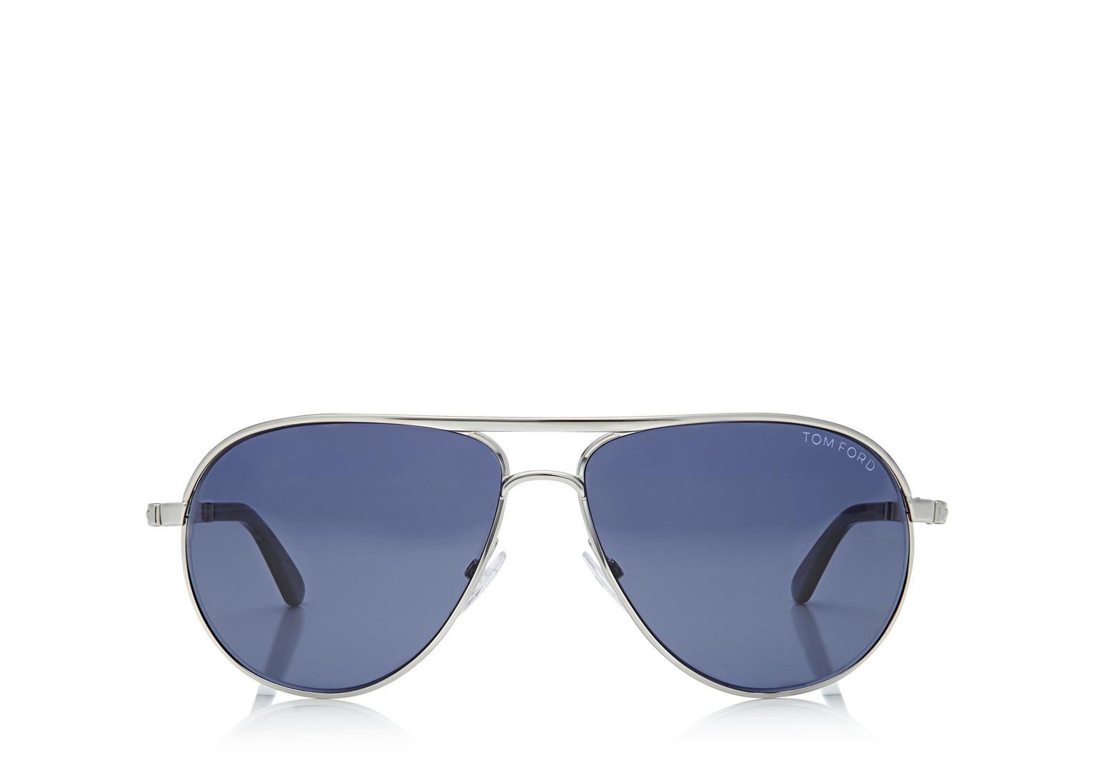 Alexander Daas - Tom Ford Marko Aviator FT0144 Sunglasses - Rhodium - Front View