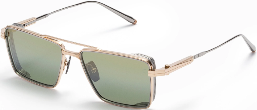 Alexander Daas - Akoni Sprint-A Sunglasses - Brushed White Gold - Dark Olive Silver Flash - Side View