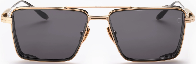 Alexander Daas - Akoni Sprint-A Sunglasses - Brushed 12k Gold - Dark Grey - Front View