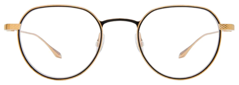 Alexander Daas - Barton Perreira Ebbets Eyeglasses - Gold &amp; Black Satin - Front View