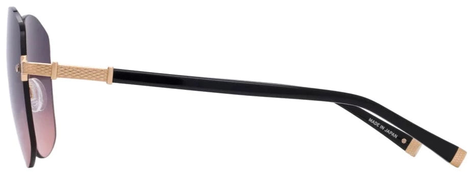 Alexander Daas - Barton Perreira Gloria Sunglasses - Black Gold - Dusk Sunset Gradient - Side View