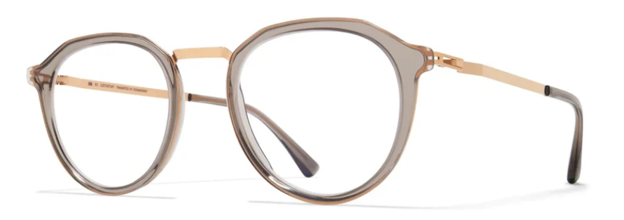 Alexander Daas - Mykita Lite Collection Paulson Eyeglasses - Champagne Gold-Clear Ash - Side View