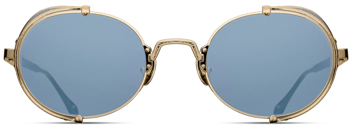 Alexander Daas - Matsuda 10610H Sunglasses - Brushed Gold &amp; Cobalt Blue - Front View