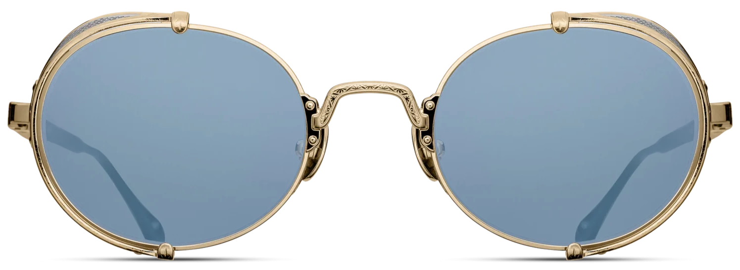 Alexander Daas - Matsuda 10610H Sunglasses - Brushed Gold & Cobalt Blue - Front View