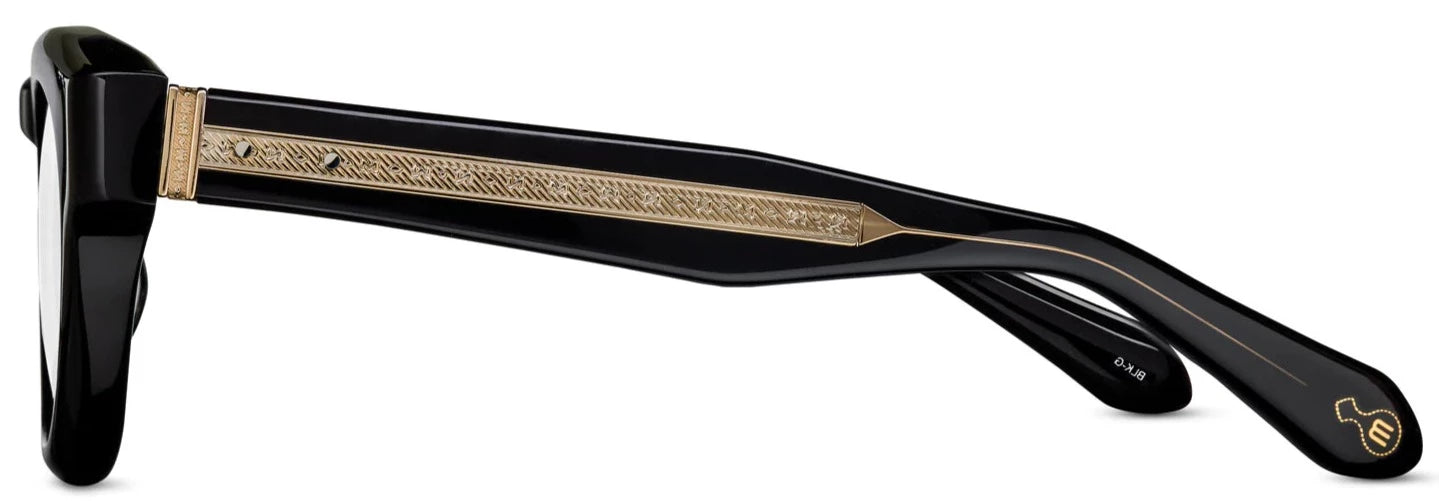 Alexander Daas - Matsuda M1029 Eyeglasses - Black & Gold - Side View