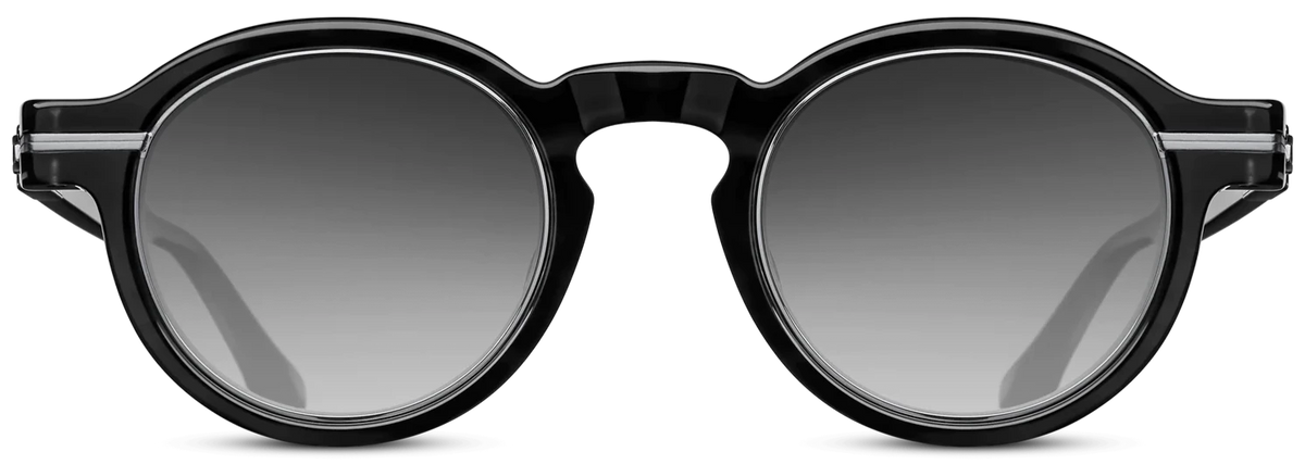 Alexander Daas - Matsuda M2050 Sunglasses - Black Stripe &amp; Brushed Silver - Front View