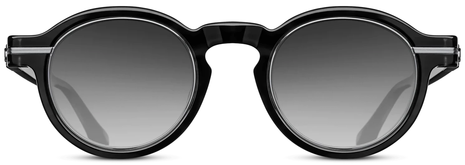 Alexander Daas - Matsuda M2050 Sunglasses - Black Stripe & Brushed Silver - Front View