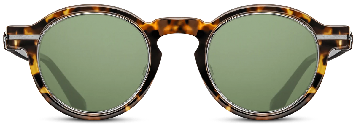 Alexander Daas - Matsuda M2050 Sunglasses - Tokyo Tortoise &amp; Brushed Silver - Sage Green - Front View